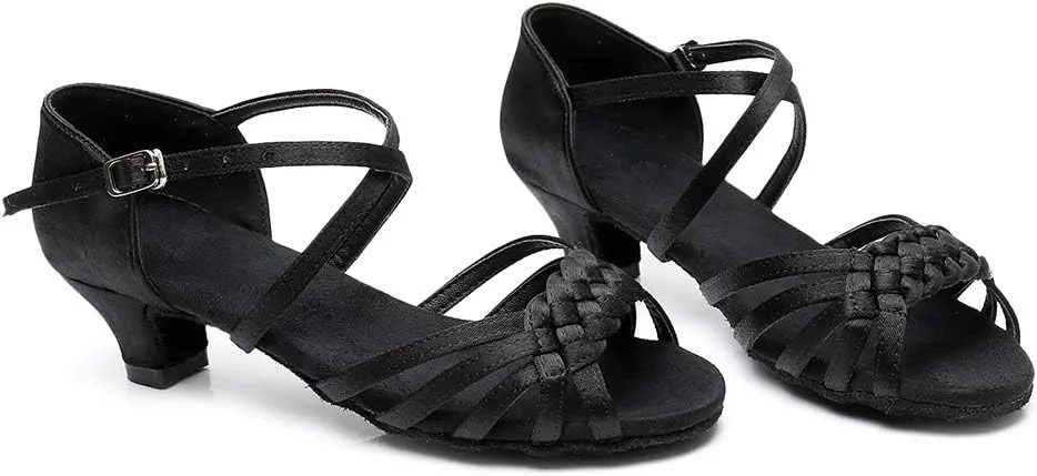 JUODVMP Girl Latin Dance Shoes Ballroom Performance Shoes for Girl and Women,Model VS-WH1208-XGG