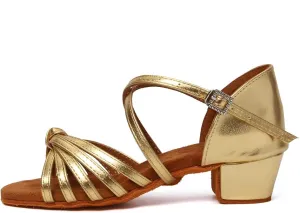 JUODVMP Girls Latin Dance Shoes Satin Ballroom Tango Salsa Practice Party Ballroom Dance Shoes,Model US-SS-ZS