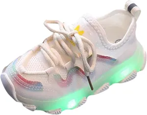 Lace Girls LED Shoes Toddler Up Infant Mesh Light Kids Boys Sport Girl's Shoes Youth Snow Boots Girls