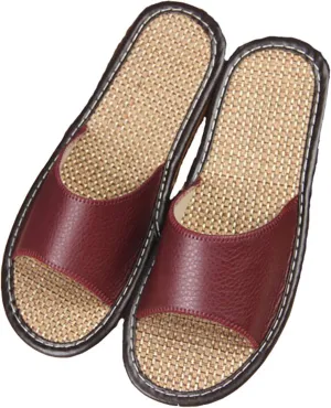 Ladies slippers Summer sandals Straw sandals Indoor slippers Leather slippers