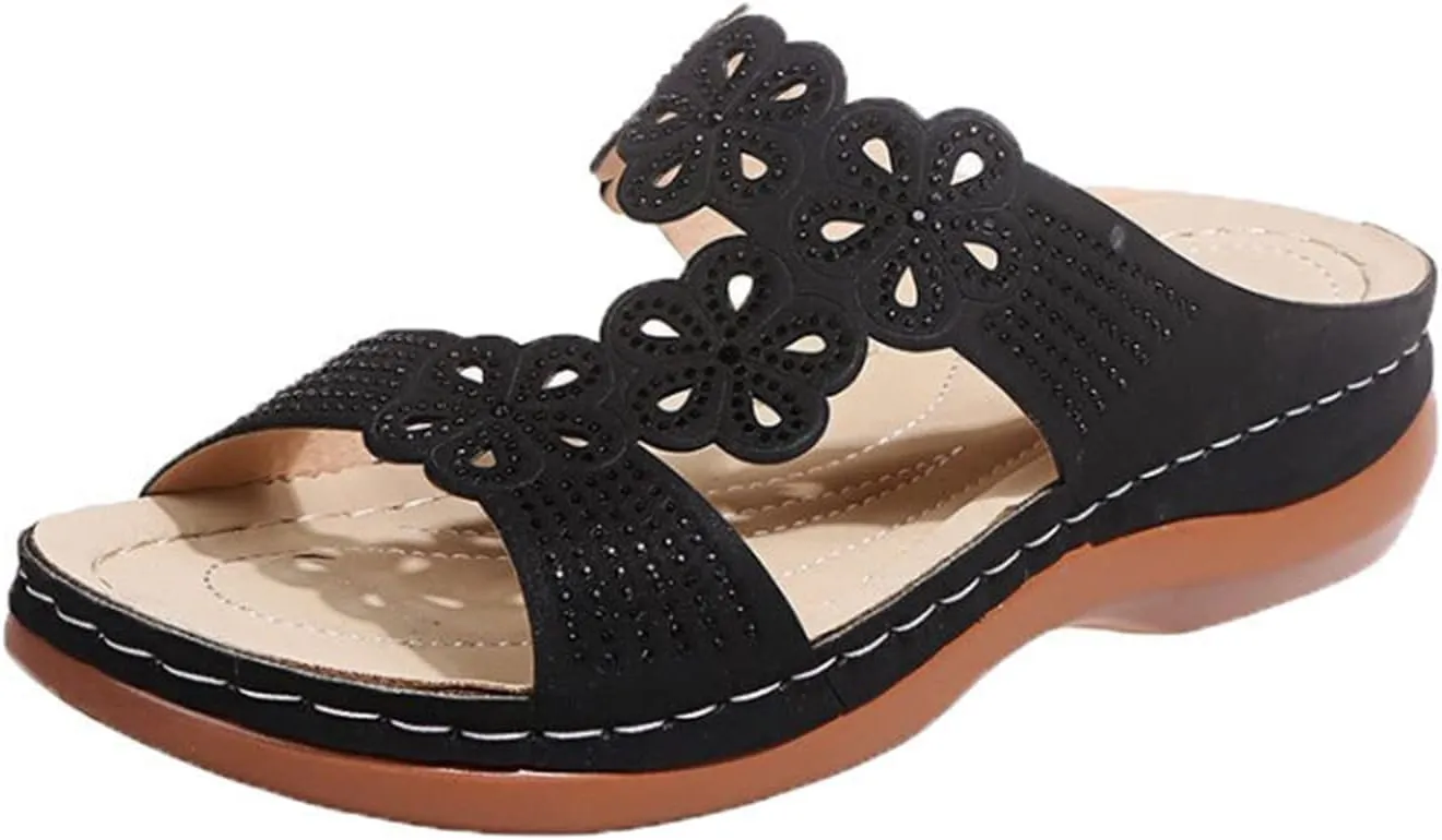 Ladmiple Womens Sandals Comfortable Dressy With Arch Support Orthopedic Arch Support Flip Flops Soft Summer Orthotic Slides