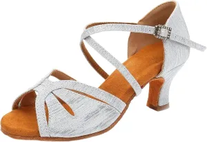 Latin-Dance-Shoes For Women Girls Modern Tango Salsa Ballroom Dancing Shoes Jazz Ladies Practice Dance-Shoes Salsa Heeled Sandal