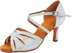 Latin-Dance-Shoes For Women Girls Modern Tango Salsa Ballroom Dancing Shoes Jazz Ladies Practice Dance-Shoes Salsa Heeled Sandal