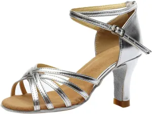 Latin Dance Shoes for Women Open Toe Salsa Sandal Samba ChaCha Prom Practice Ballroom Performance Dancing Shoe Dressy