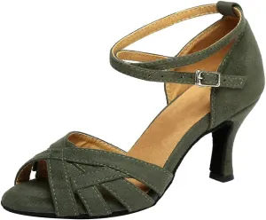 Latin Dance Shoes for Women Salsa Ballroom Dance Heel Performance Dancing Shoes, Model YCL343