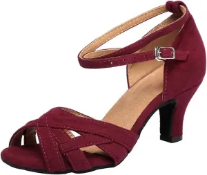 Latin Dance Shoes for Women Salsa Ballroom Dance Heel Performance Dancing Shoes, Model YCL343