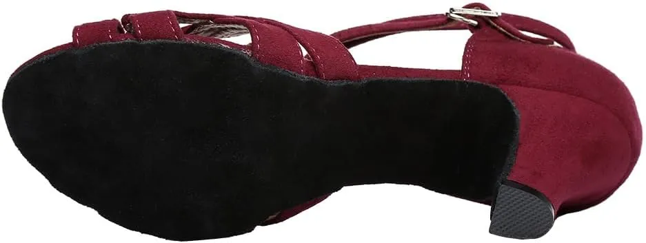 Latin Dance Shoes for Women Salsa Ballroom Dance Heel Performance Dancing Shoes, Model YCL343