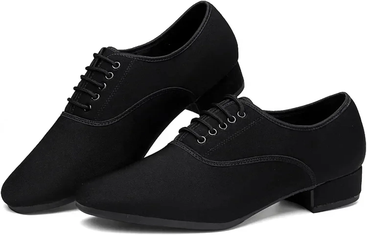 Latin Dance Shoes Men's Jazz Sneaker for Men Professional Black Oxford Upper Latin Salsa Shoe Plus Size Low Heel Tango Ballroom Dance Shoes(Indoor Wool Sole 2.5,42)