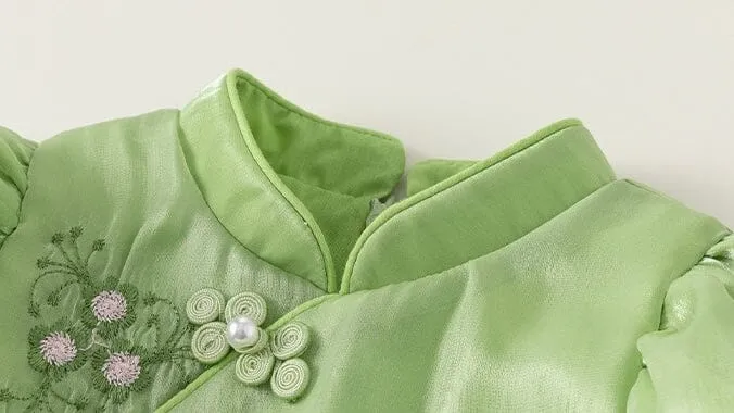 Leah Embroidered Flowers Tassel Cheongsam Dress