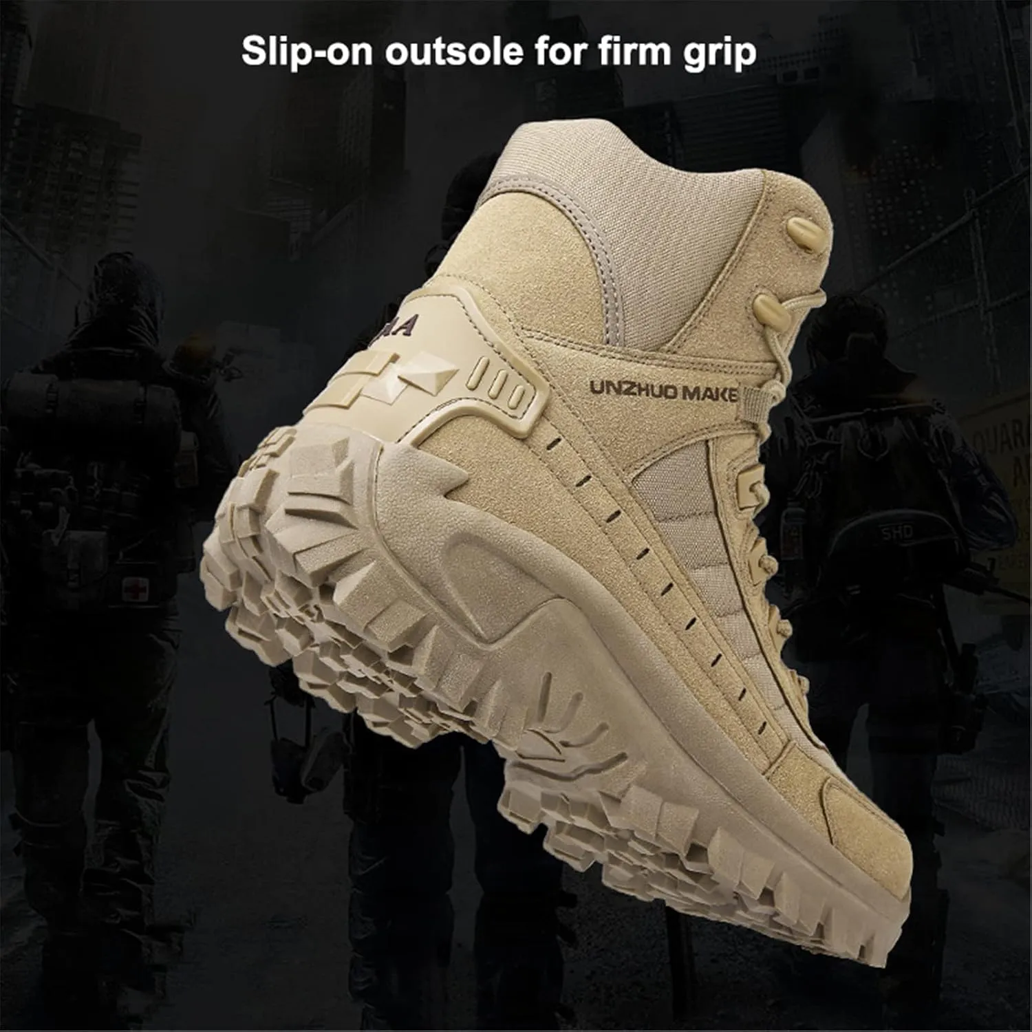 Lightweight Breathable Desert Boots,Military Boots High-top Combat Tactical Boots,Breathable Hiking Waterproof Desert Boots, All Terrain Shoes, for Hiking, Hunting, Working, Walking,39, Sand