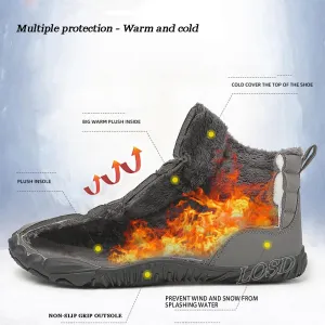 LOSD Hike Waterproof Winter Barefoot Shoes, Winter Snow Boots for Women, Walking Hiking Boots