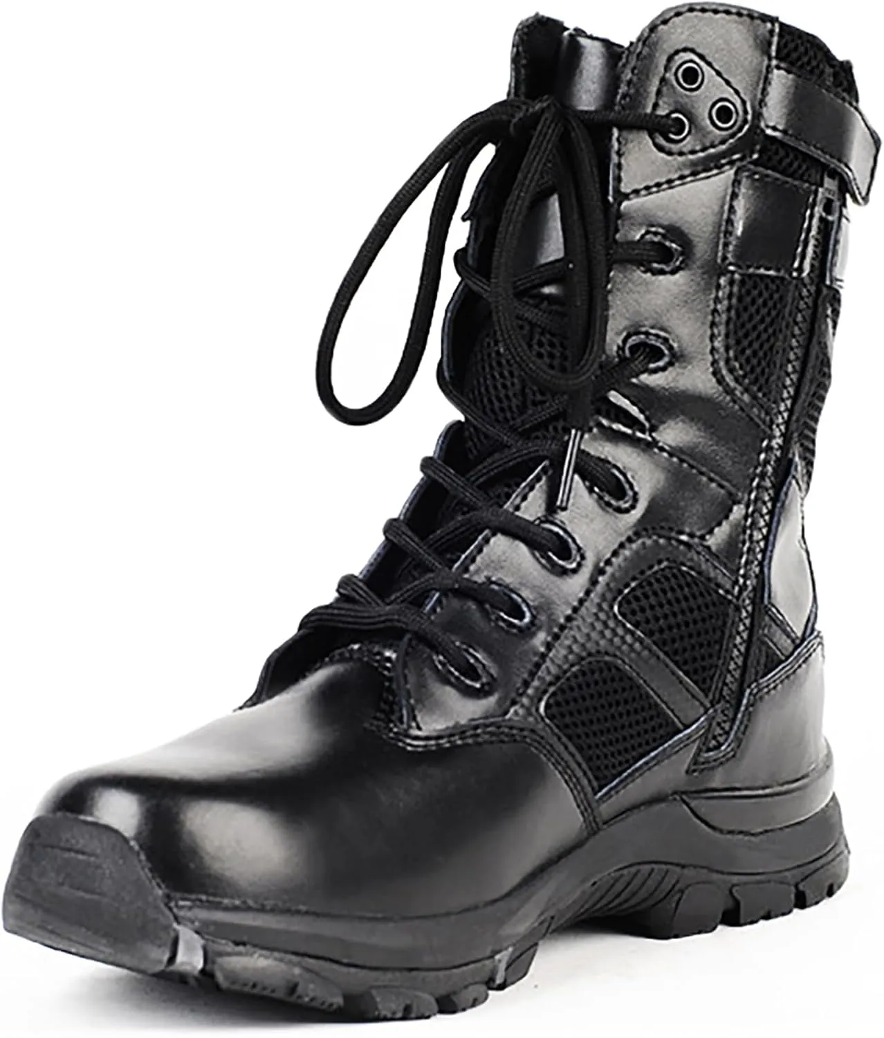 Men Outdoor Boots Walking Camping Lace-up Boots Army Military Tactical Shoes Combat Boots Trekking Hiking Boot Breathable,Black-41