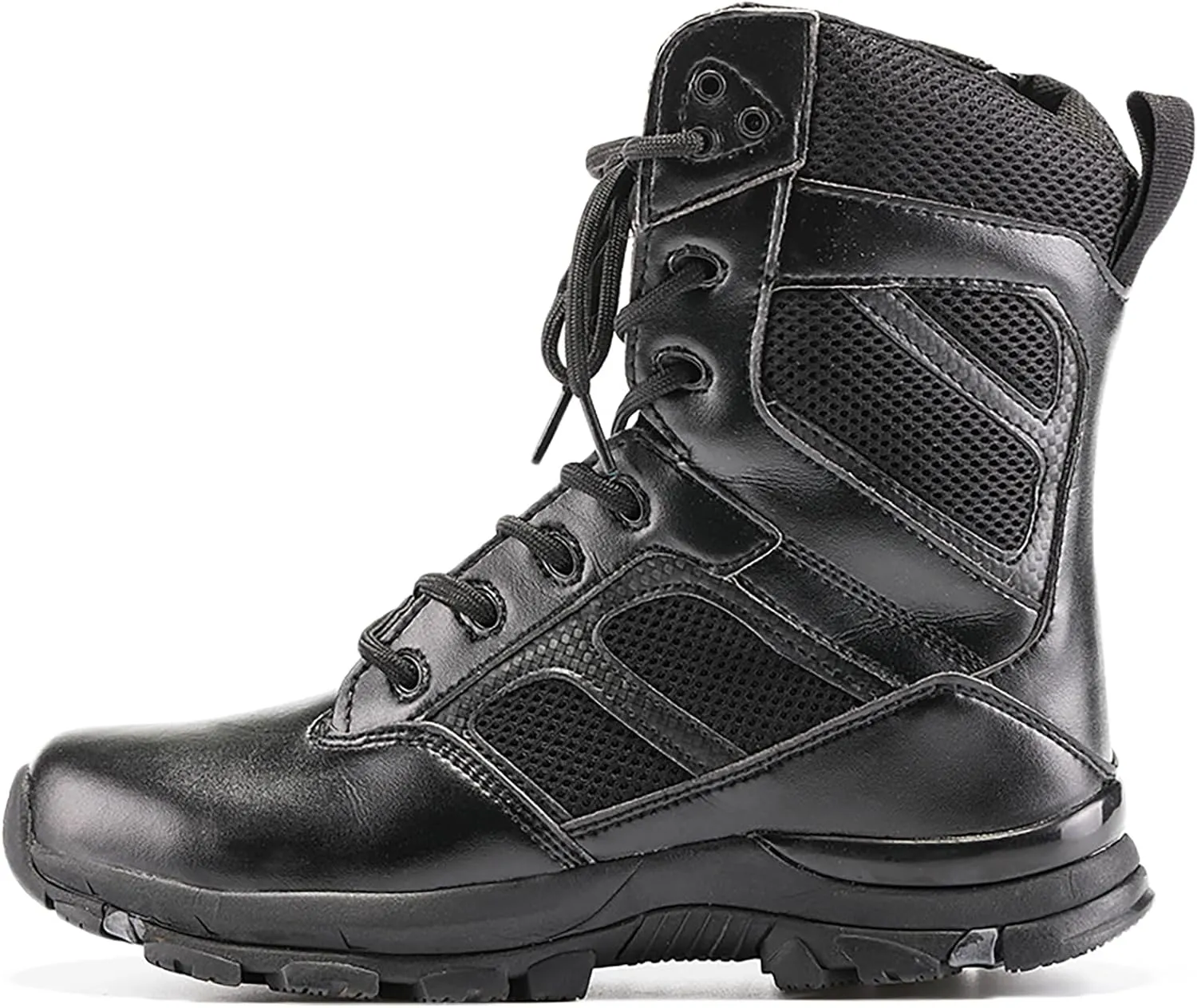 Men Outdoor Boots Walking Camping Lace-up Boots Army Military Tactical Shoes Combat Boots Trekking Hiking Boot Breathable,Black-41