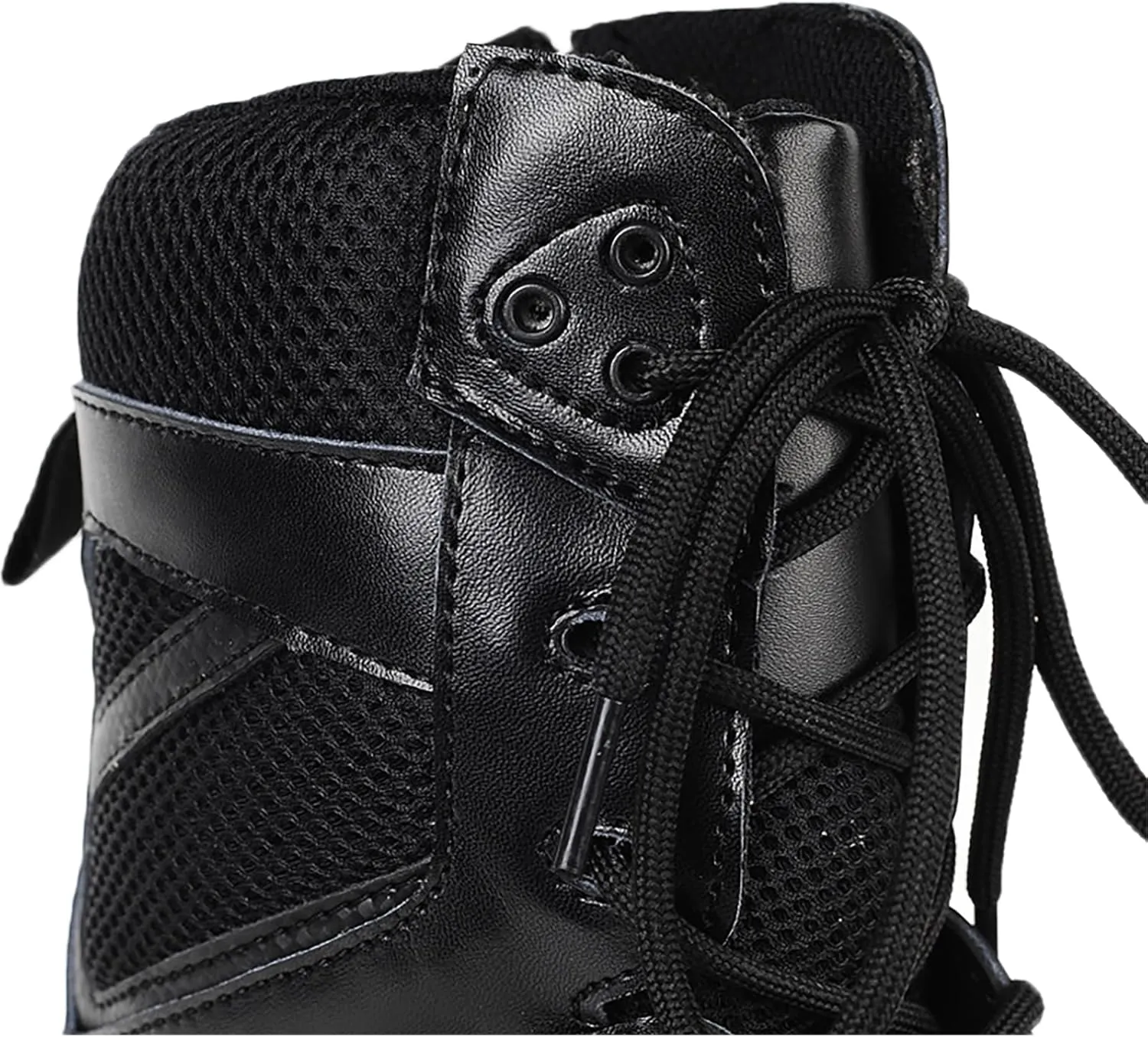 Men Outdoor Boots Walking Camping Lace-up Boots Army Military Tactical Shoes Combat Boots Trekking Hiking Boot Breathable,Black-41