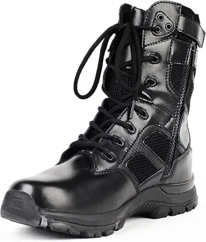 Men Outdoor Boots Walking Camping Lace-up Boots Army Military Tactical Shoes Combat Boots Trekking Hiking Boot Breathable,Black-41