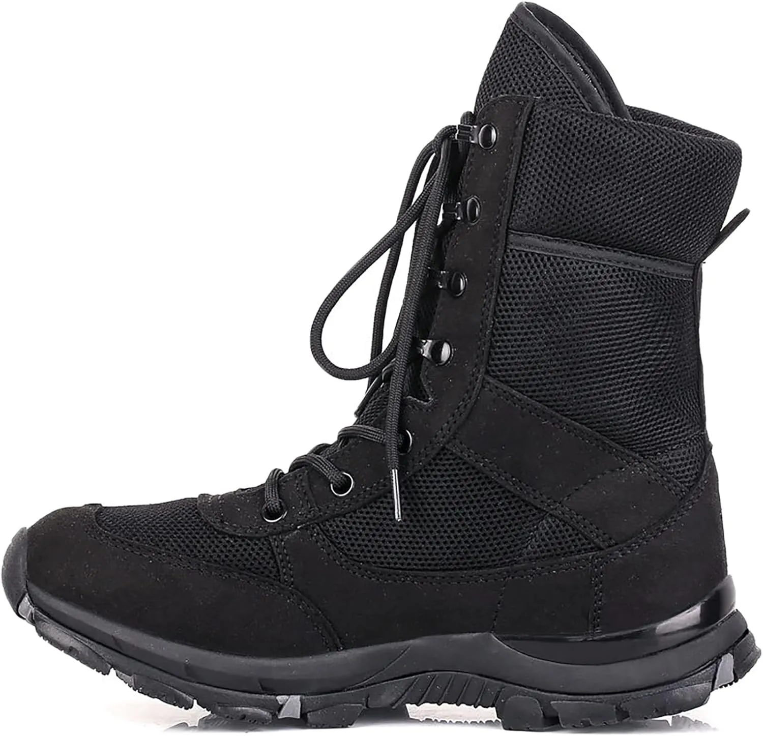 Men Outdoor Walking Boots Camping Lace-up Boots Military Tactical Shoes Combat Boots Trekking Hiking Breathable,Black-38