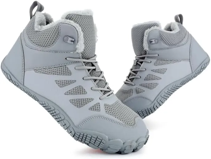 Men Winter Snow Boots Water Resistant Warm Fur Lined Anti Slip Work Ankle Shoes Casual Ankle Sneakers Lightweight Hiking Outdoor Trekking Boot