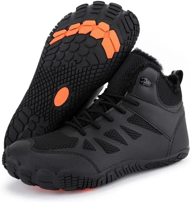Men Winter Snow Boots Water Resistant Warm Fur Lined Anti Slip Work Ankle Shoes Casual Ankle Sneakers Lightweight Hiking Outdoor Trekking Boot