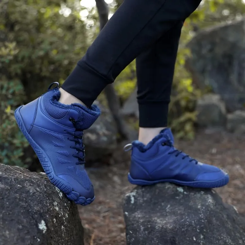 Men Winter Snow Boots Water Resistant Warm Fur Lined Anti Slip Work Ankle Shoes Casual Ankle Sneakers Lightweight Hiking Outdoor Trekking Boot