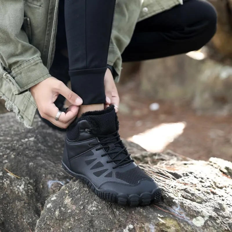 Men Winter Snow Boots Water Resistant Warm Fur Lined Anti Slip Work Ankle Shoes Casual Ankle Sneakers Lightweight Hiking Outdoor Trekking Boot