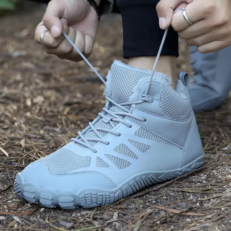Men Winter Snow Boots Water Resistant Warm Fur Lined Anti Slip Work Ankle Shoes Casual Ankle Sneakers Lightweight Hiking Outdoor Trekking Boot