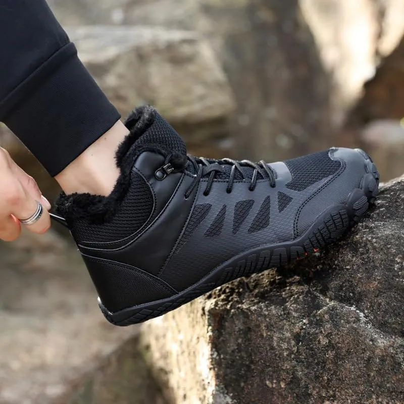 Men Winter Snow Boots Water Resistant Warm Fur Lined Anti Slip Work Ankle Shoes Casual Ankle Sneakers Lightweight Hiking Outdoor Trekking Boot