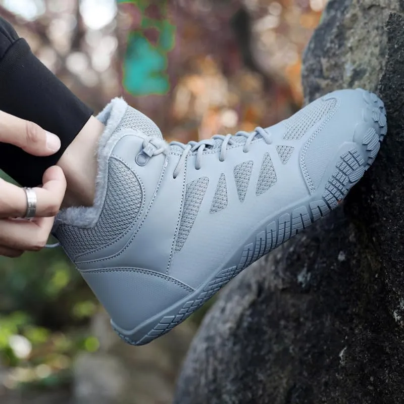 Men Winter Snow Boots Water Resistant Warm Fur Lined Anti Slip Work Ankle Shoes Casual Ankle Sneakers Lightweight Hiking Outdoor Trekking Boot
