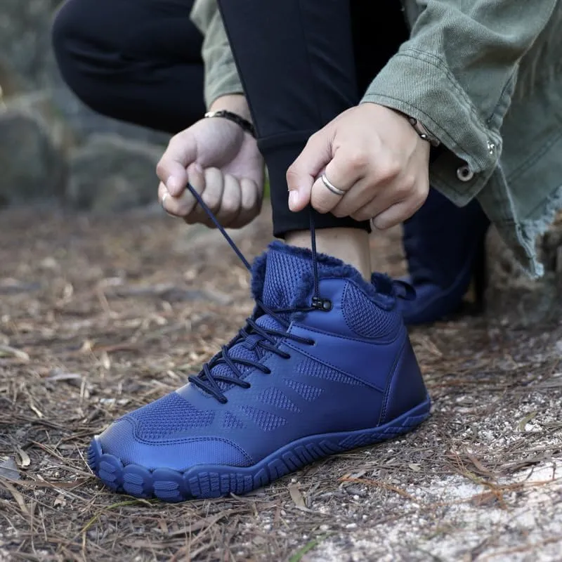 Men Winter Snow Boots Water Resistant Warm Fur Lined Anti Slip Work Ankle Shoes Casual Ankle Sneakers Lightweight Hiking Outdoor Trekking Boot