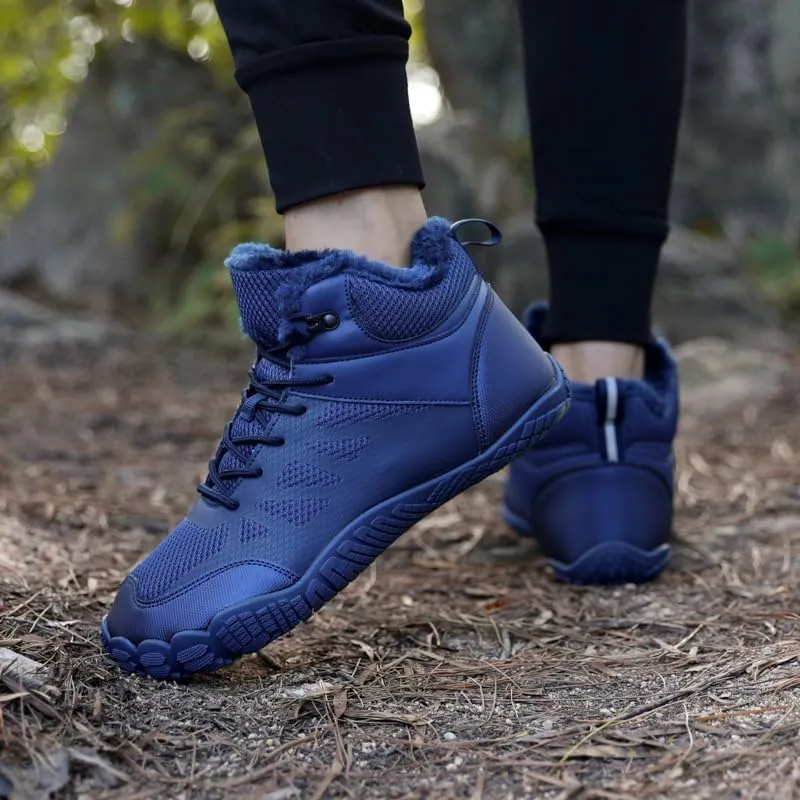 Men Winter Snow Boots Water Resistant Warm Fur Lined Anti Slip Work Ankle Shoes Casual Ankle Sneakers Lightweight Hiking Outdoor Trekking Boot