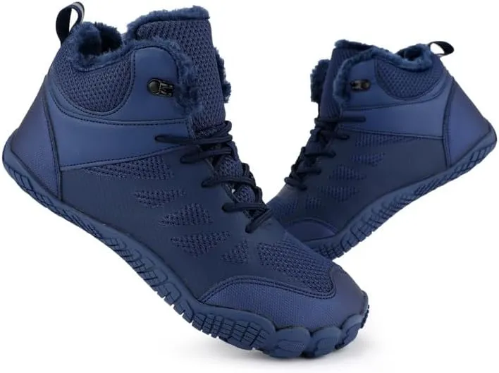 Men Winter Snow Boots Water Resistant Warm Fur Lined Anti Slip Work Ankle Shoes Casual Ankle Sneakers Lightweight Hiking Outdoor Trekking Boot