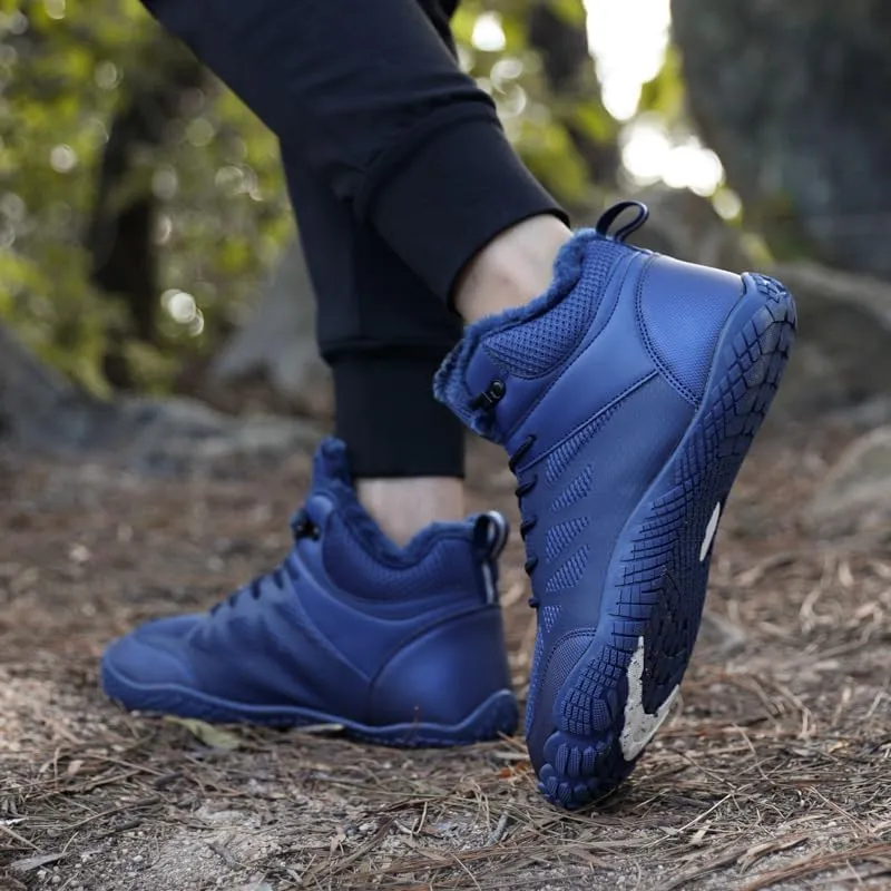 Men Winter Snow Boots Water Resistant Warm Fur Lined Anti Slip Work Ankle Shoes Casual Ankle Sneakers Lightweight Hiking Outdoor Trekking Boot