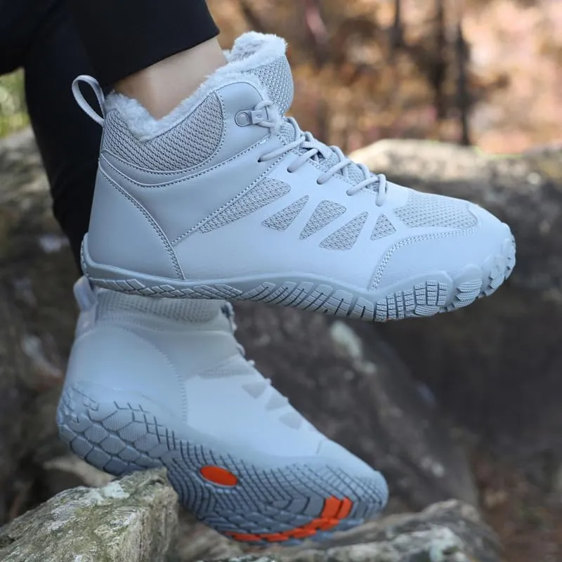 Men Winter Snow Boots Water Resistant Warm Fur Lined Anti Slip Work Ankle Shoes Casual Ankle Sneakers Lightweight Hiking Outdoor Trekking Boot