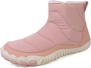 Men Women Winter Snow Boots Waterproof Barefoot Boots Fur Lining Warm Ankle Boots Anti Slip Barefoot Hiking Shoes Women Outdoor Winter Waterproof Boots