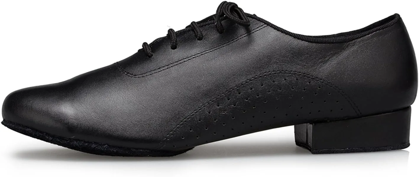Mens Ballroom Dance Shoes for Latin Salsa Tango with Standard Block Heel