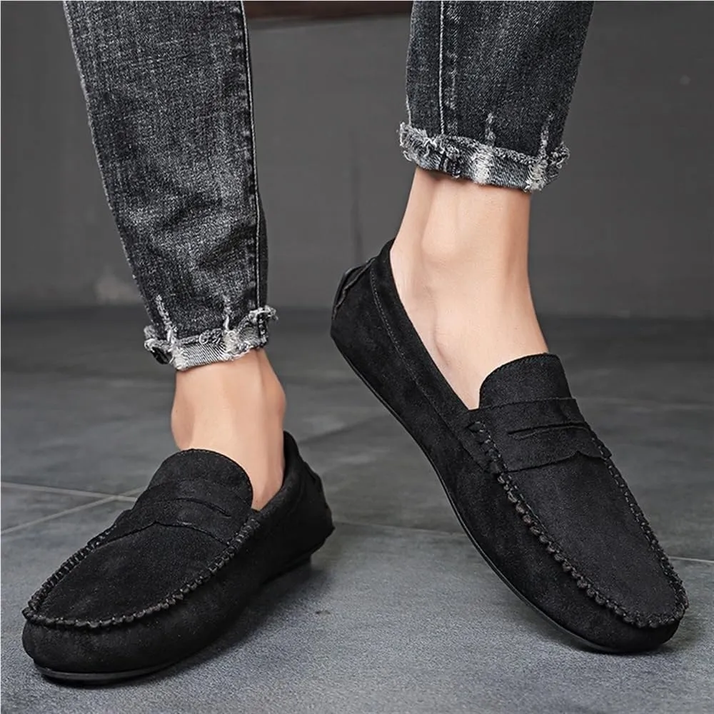 Mens Classic Loafers Shoes Breathable Suede Vamp Slip On Comfortable Driving Style Casual Events Business Outdoors Wedding