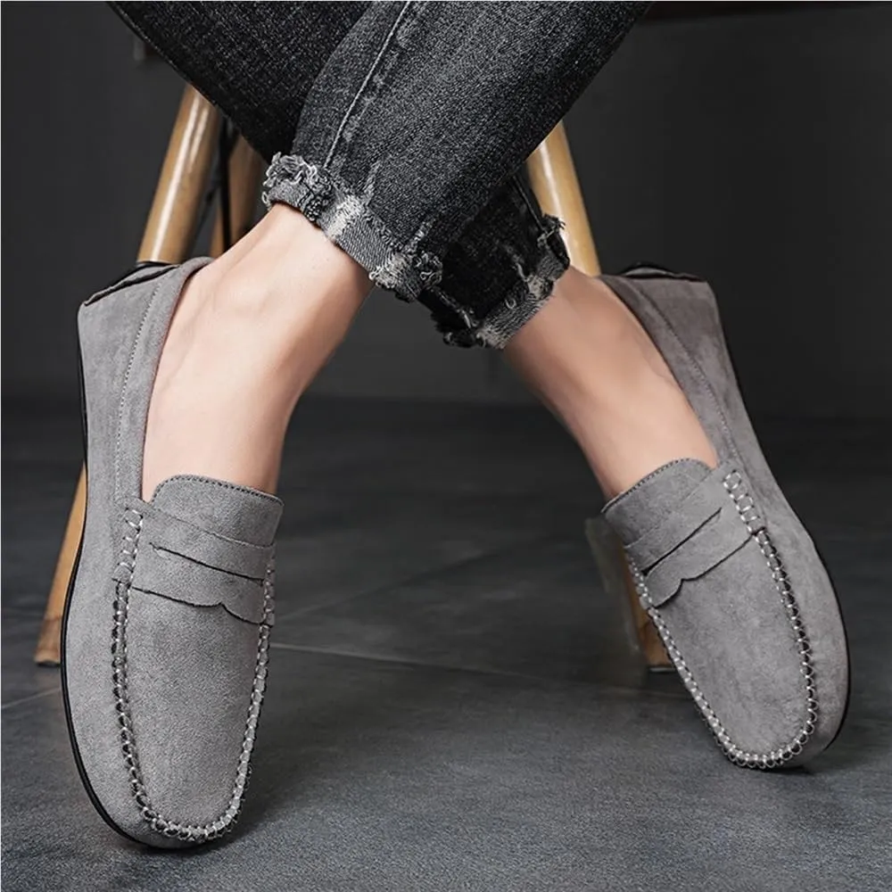 Mens Classic Loafers Shoes Breathable Suede Vamp Slip On Comfortable Driving Style Casual Events Business Outdoors Wedding