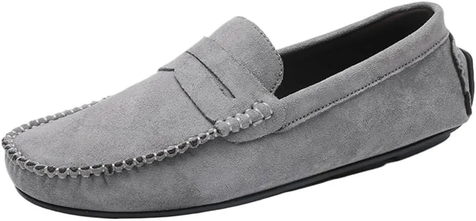 Mens Classic Loafers Shoes Breathable Suede Vamp Slip On Comfortable Driving Style Casual Events Business Outdoors Wedding