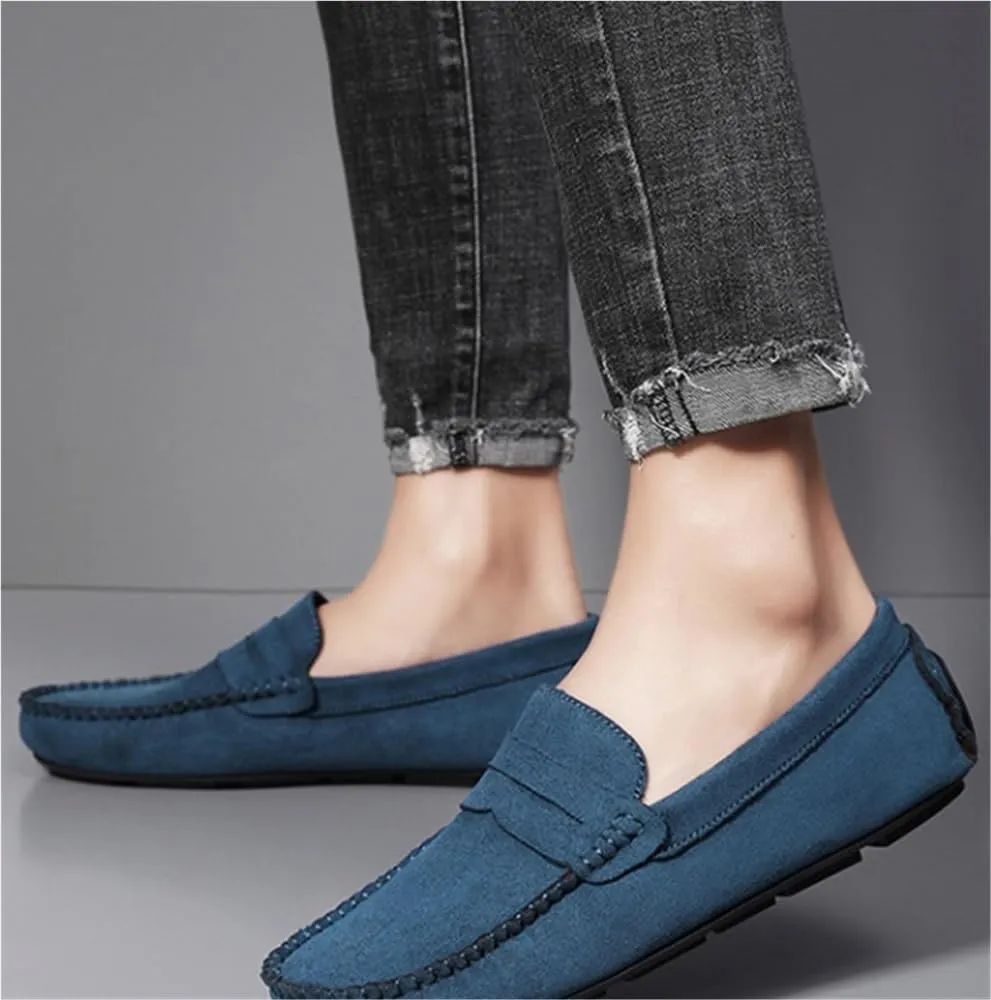 Mens Classic Loafers Shoes Breathable Suede Vamp Slip On Comfortable Driving Style Casual Events Business Outdoors Wedding