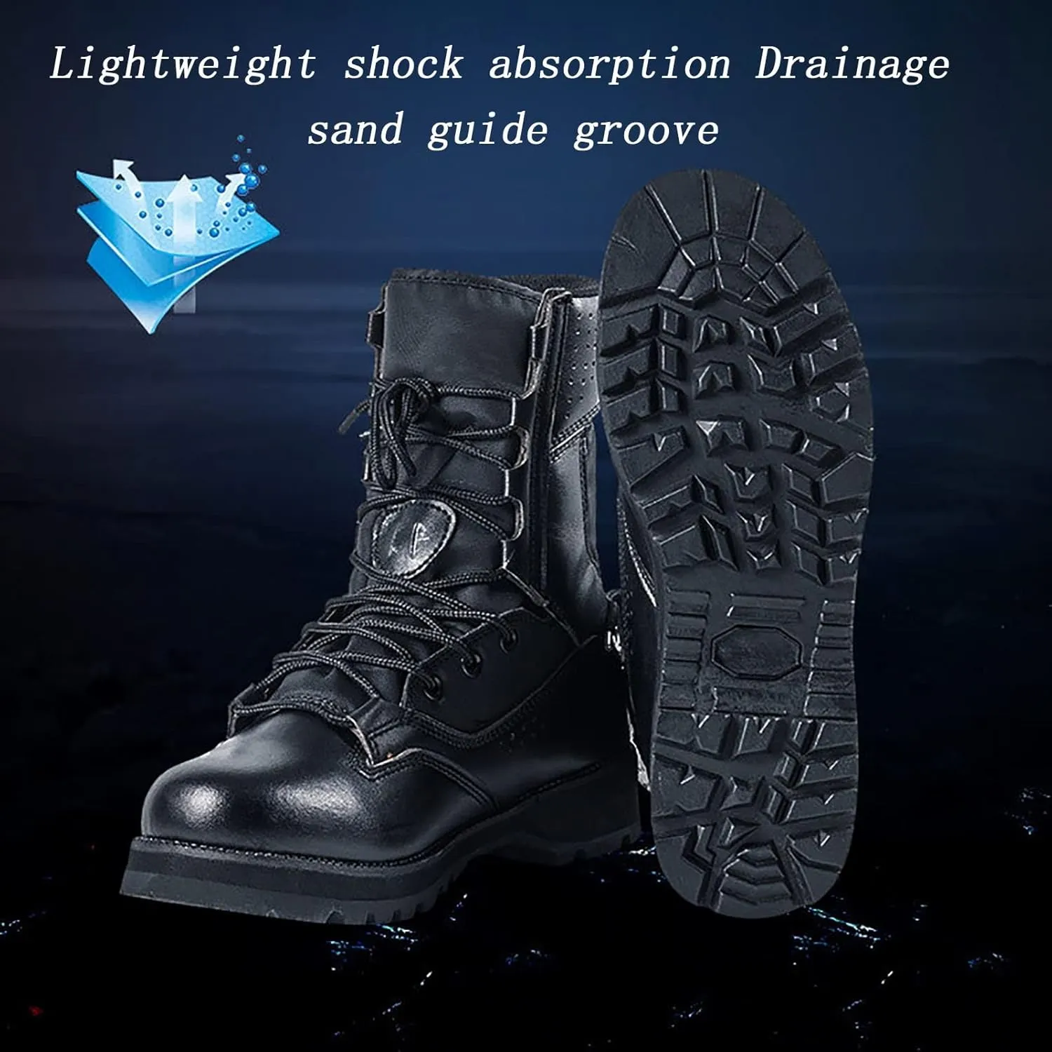 Men's High-top Tactical Military Boots, Outdoor Comfort Durable Ultralight Waterproof Tactical Boots, for Hiking Non-slip Breathable Training Shoes