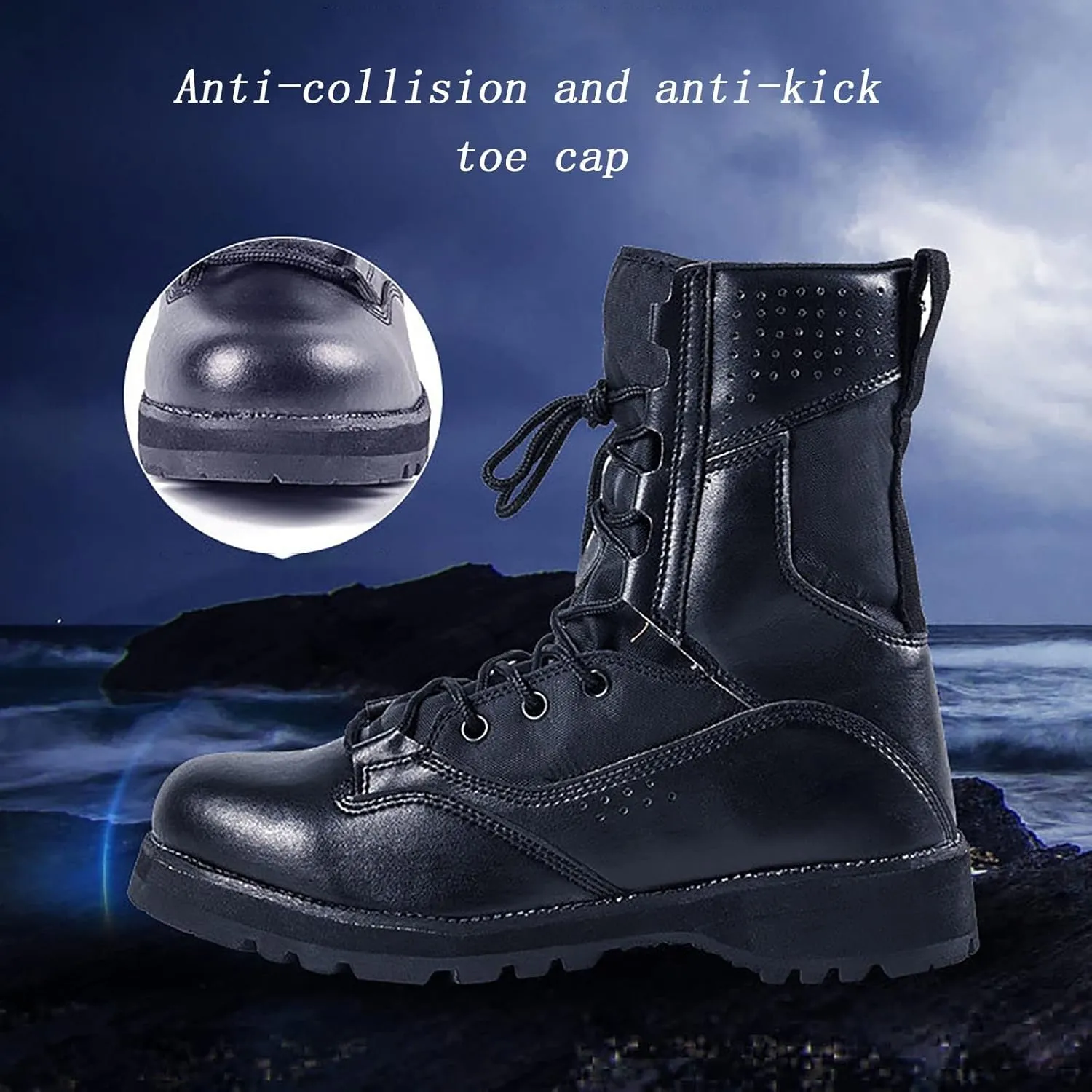 Men's High-top Tactical Military Boots, Outdoor Comfort Durable Ultralight Waterproof Tactical Boots, for Hiking Non-slip Breathable Training Shoes