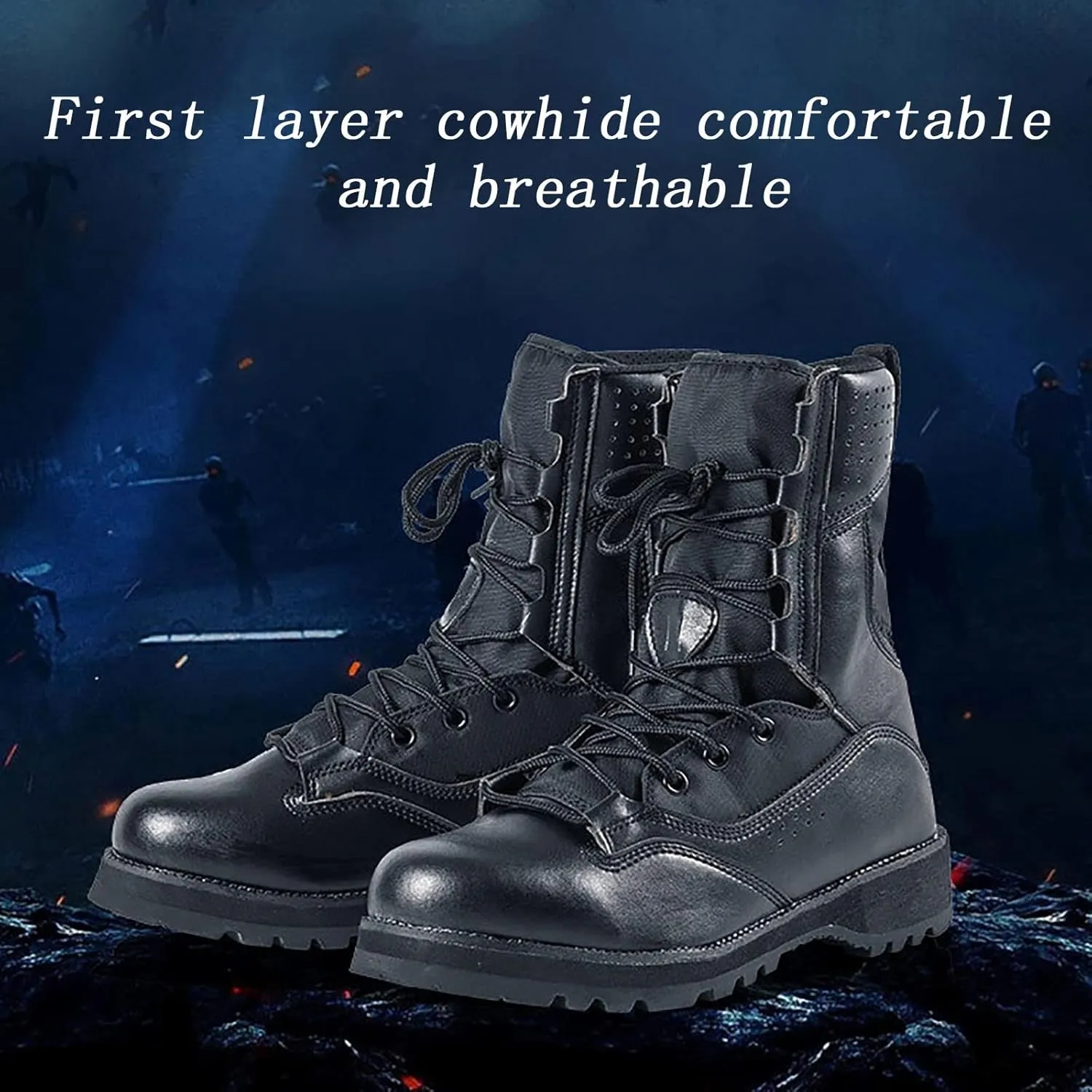 Men's High-top Tactical Military Boots, Outdoor Comfort Durable Ultralight Waterproof Tactical Boots, for Hiking Non-slip Breathable Training Shoes