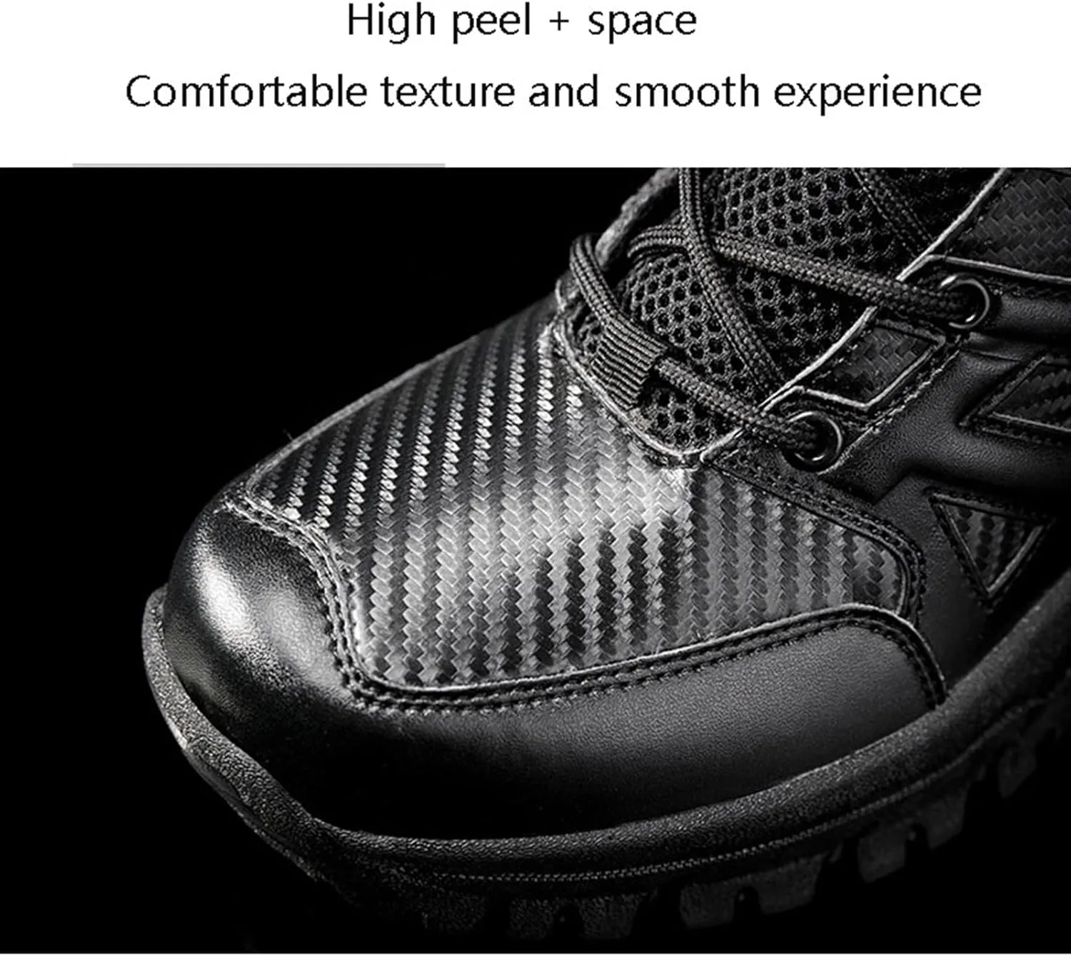 Men's Hiking Boots Military, Mens Outdoor Lace Up Breathable High Top Side Zipper Tactical Boots, Non Slip Plus Size Paste Bring Hiking Boots, for Outdoor Athletic Cold Weather