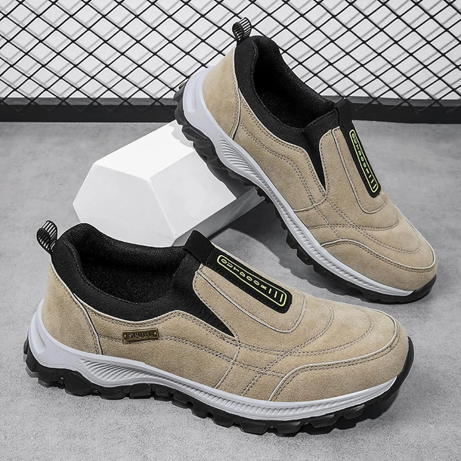 Men's Hiking Shoes Outdoor Walking Shoes Waterproof Work Shoes Trekking Trails Shoes with Arch Support