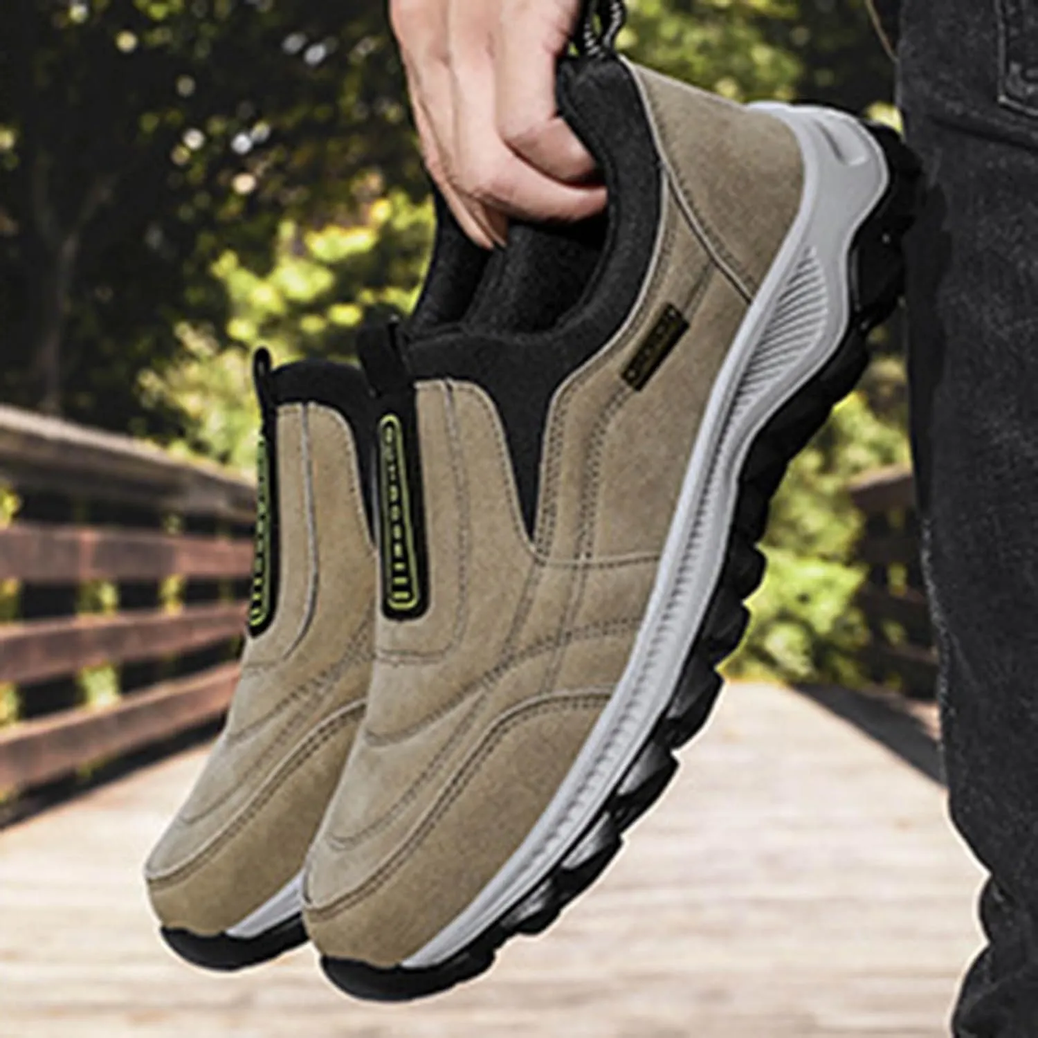 Men's Hiking Shoes Outdoor Walking Shoes Waterproof Work Shoes Trekking Trails Shoes with Arch Support