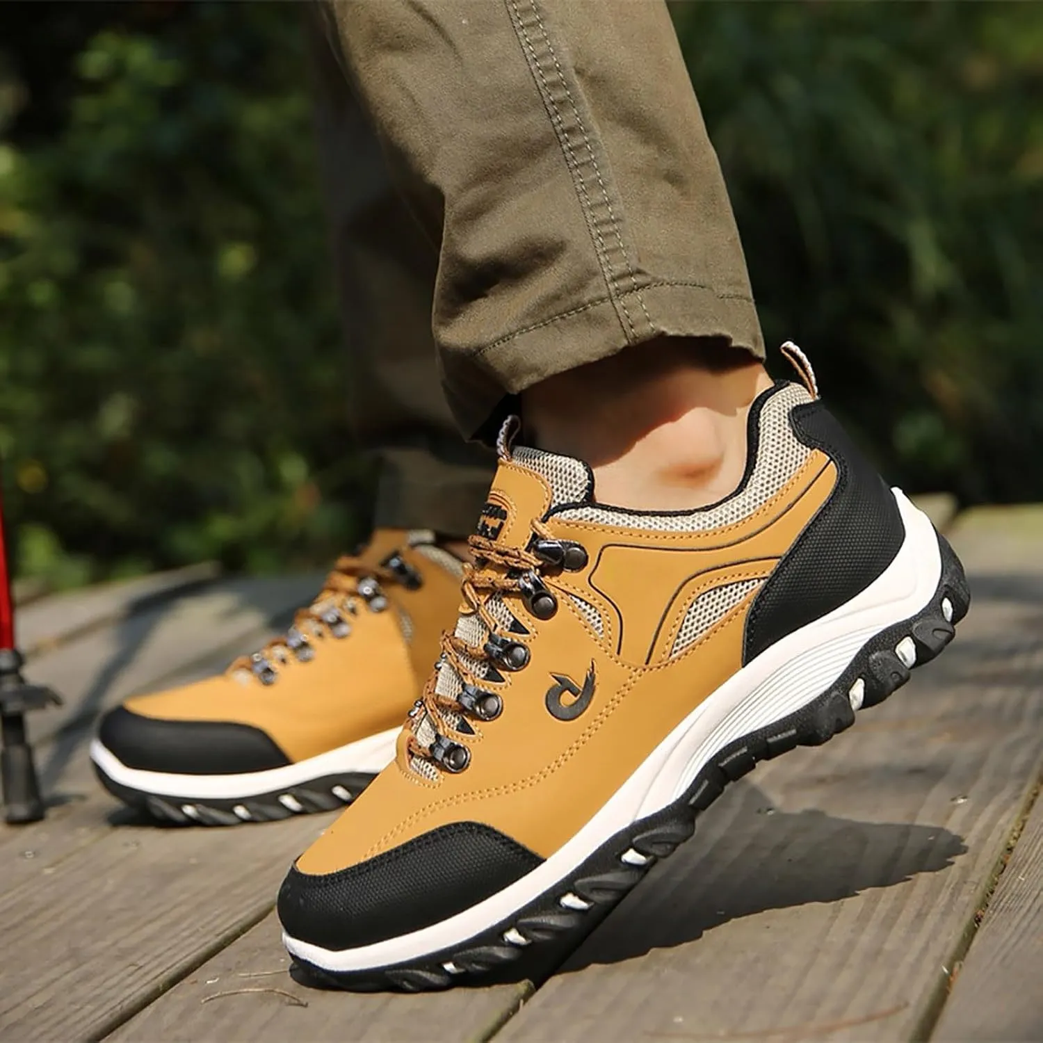 Men's Hiking Shoes Outdoor Walking Shoes Waterproof Work Shoes Trekking Trails Shoes with Arch Support
