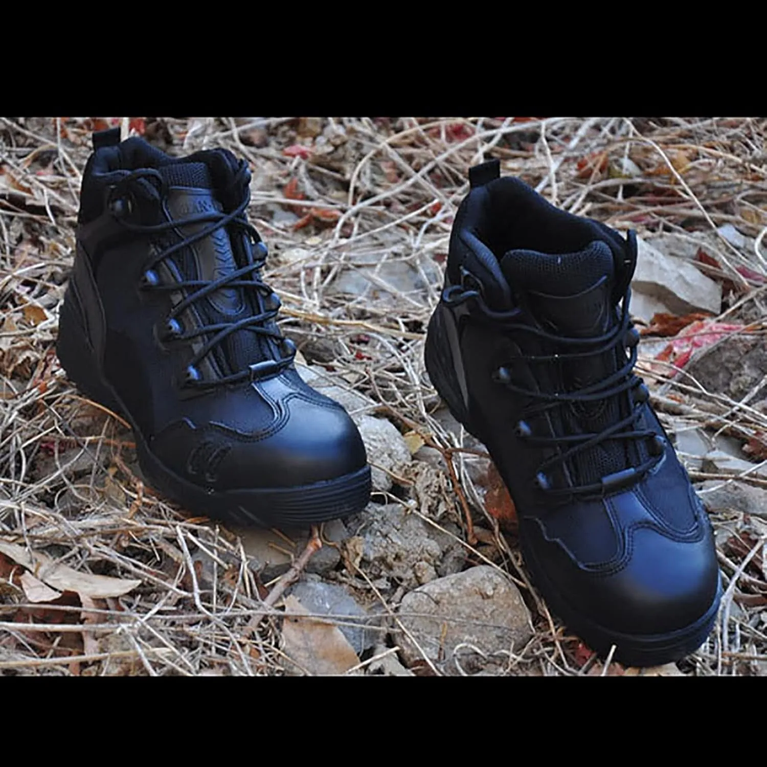 Men's Hiking Shoes, Spring Autum Comfort Breathable Suede with Zipper Tactical Military Boots, for Outdoor Lace-up Sports Durable Desert Combat Shoes