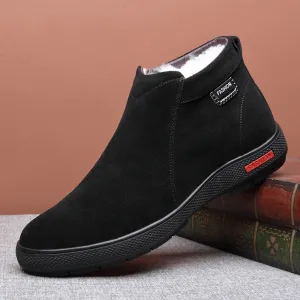 Men's leather & wool warm boots