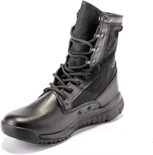 Men's Light High-top Combat Shoes, Comfort Durable Odor-proof Non-slip Breathable Tactical Boots, for Outdoor Lace-up Sports Rubber Sole Hiking Shoes