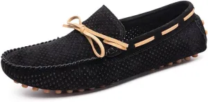 Men's Loafers Shoes Perforated Suede Driving Boatshoes Moccasins Shoes Anti-Slip Flexible Flat Heel Outdoor Slip On