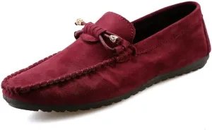 Men's Loafers Shoes Round Toe Solid Color PU Leather Suede Vamp Loafers Slip Resistant Flexible Comfortable Walking Party Slip-on